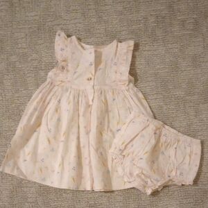 Floral Baby Dress and Bloomers Set